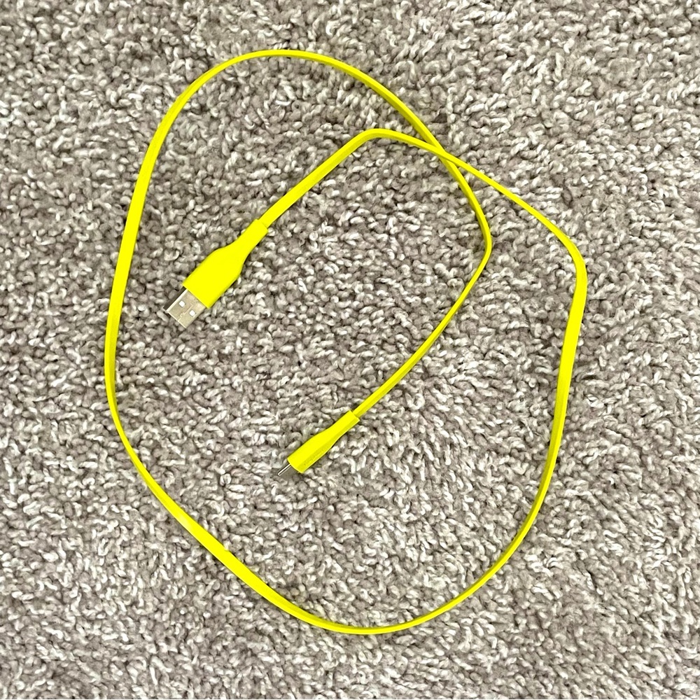 3’ USB-C to USB-A Lime Green Flat Cable Charging Cord